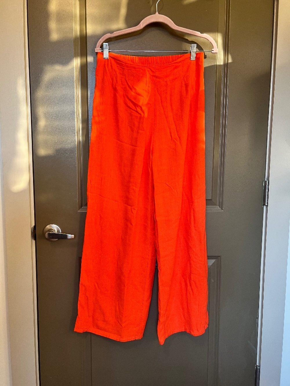 Sienna Sky Orange Wide Leg Pull-On Pants Size Large